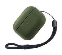 Teyomi Coque en TPU pour AirPods Pro 3e Génération, Housse de Protection pour Apple Airpods Pro 3 avec Dragonne, Design Tactile en Cuir Airpods Pro 3 Case (Vert Militaire)