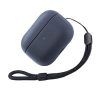 Teyomi Coque en TPU pour AirPods Pro 3ème Génération, Housse de Protection pour Apple Airpods Pro 3 avec Dragonne, Design Tactile en Cuir Airpods Pro 3 Case (Bleu Nuit)