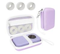 Teyomi Étui de rangement rigide compatible avec Phomemo D30 D35, NELKO P21, NIIMBOT D110, JADENS D110 avec 3 rouleaux de ruban d'étiquettes (papier d'étiquettes 12 mm x 40 mm) - Violet