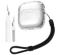 Teyomi Housse transparente Compatible avec AirPods 4ème génération avec kit de nettoyage, coque de protection compatible avec Apple Airpods 4 avec lanière, Compatible avec le boîtier Airpods 4 (USB-C