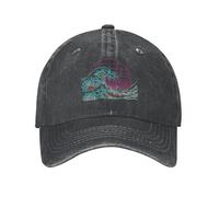 TeysHa Casquette de Baseball Snapback Sun Hat Great Neon Wave Great Wave Off Vintage Retrowave années 80 Casquette Cowboy Hat Hood Cartoon Hat Hommes vêtements de Golf Femme