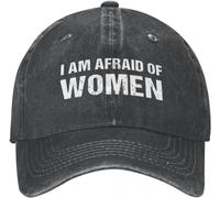 TeysHa Casquette de Baseball Snapback Sun Hat I Am Afraid of Women Empowerment Casquette de Baseball décontractée en Coton Vieilli pour Hommes et Femmes, Casquette d'été en Plein air, Cadeau de Noël