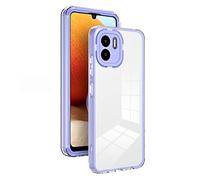 TEYYOS Armure Coque Clair pour Xiaomi Redmi A1/Xiaomi Redmi A2, Doux TPU/PC Transparente Colorée Bordure Etui, Antichoc Bumper Protection Housse - Mauve