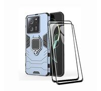TEYYOS Coque + [2 Pièces] Verre Trempé pour Xiaomi 13T/Xiaomi 13T Pro, TPU/PC Dual Layer Armor Antichoc Housse [360° Holder] Con 9H Dureté Film Protection Ecran, Bleu