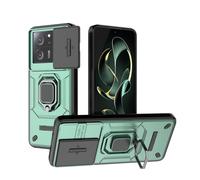 TEYYOS Coque Armure pour Xiaomi 13T/Xiaomi 13T Pro, Etui Housse Antichoc avec Couvercle Coulissant et Support - Vert