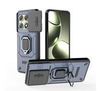 TEYYOS Coque Armure pour Xiaomi 14T, Etui Housse Antichoc avec Couvercle Coulissant et Support - Bleu