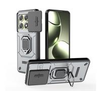 TEYYOS Coque Armure pour Xiaomi 14T, Etui Housse Antichoc avec Couvercle Coulissant et Support - Gris