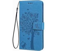 TEYYOS Coque Folio pour Oppo A57 4G/Oppo A57s, Housse Étui en PU/TPU Cuir Flip Portefeuille avec Espèces et Carte Fente, Téléphone Case Protection Cover - Bleu