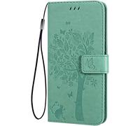 TEYYOS Coque Folio pour Oppo A57 4G/Oppo A57s, Housse Étui en PU/TPU Cuir Flip Portefeuille avec Espèces et Carte Fente, Téléphone Case Protection Cover - Vert