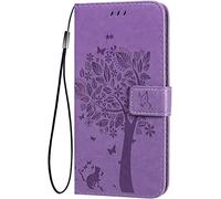 TEYYOS Coque Folio pour Oppo A57 4G/Oppo A57s, Housse Étui en PU/TPU Cuir Flip Portefeuille avec Espèces et Carte Fente, Téléphone Case Protection Cover - Violet Clair