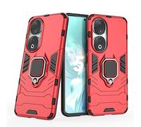 TEYYOS Coque pour Honor 90, Housse TPU/PC Armor Etui avec Holder Support, Hybrid Silicone Case Antichoc Bumper Cover, Rouge