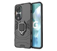 TEYYOS Coque pour Honor 90, Housse TPU/PC Armor Etui avec Holder Support, Hybrid Silicone Case Antichoc Bumper Cover, Noir