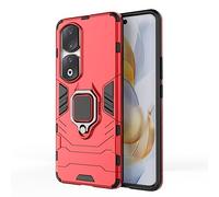 TEYYOS Coque pour Honor 90 Pro, Housse TPU/PC Armor Etui avec Holder Support, Hybrid Silicone Case Antichoc Bumper Cover, Rouge