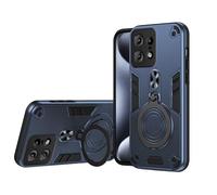 TEYYOS Coque pour Motorola Edge 50 Pro, Housse PC/TPU Armor Etui avec Holder Support, Hybrid Silicone Case Antichoc Bumper Cover, Bleu