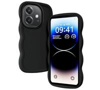 TEYYOS Coque pour Oppo A40 4G/A40m/Oppo A60 5G, Doux Silicone Liquide Housse, en Forme de Cadre Ondulé Mignon, Antichoc Anti-Rayure Bumper Ultra-Mince Cover Phone Case, Noir