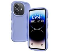 TEYYOS Coque pour Oppo A40 4G/A40m/Oppo A60 5G, Doux Silicone Liquide Housse, en Forme de Cadre Ondulé Mignon, Antichoc Anti-Rayure Bumper Ultra-Mince Cover Phone Case, Violet