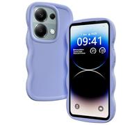 TEYYOS Coque pour Xiaomi Redmi Note 13 Pro 4G/Xiaomi Poco M6 Pro, Doux Silicone Liquide Housse, en Forme de Cadre Ondulé Mignon, Antichoc Anti-Rayure Bumper Ultra-Mince Cover Phone Case, Violet