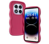 TEYYOS Coque pour Xiaomi Redmi Note 14 Pro 4G, Doux Silicone Liquide Housse, en Forme de Cadre Ondulé Mignon, Antichoc Anti-Rayure Bumper Ultra-Mince Cover Phone Case, Rouge