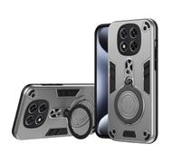 TEYYOS Coque pour Xiaomi Redmi Note 14 Pro 5G/Poco X7 5G, Housse PC/TPU Armor Etui avec Holder Support, Hybrid Silicone Case Antichoc Bumper Cover, Argent