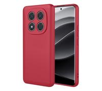 TEYYOS Coque pour Xiaomi Redmi Note 14 Pro Plus 5G/Note 14 Pro+, Doux Silicone Liquide Housse, Antichoc Trois Etages Complète Protection Etui, Rouge