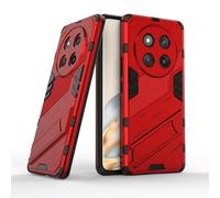 TEYYOS Robuste Housse pour Honor Magic7 Lite/Magic7 Lite 5G, PC+TPU Ultra Protection Coque Rugged Armor Bumper Case Cover avec Support Invisible - Rouge