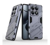 TEYYOS Robuste Housse pour Xiaomi 14T Pro, PC+TPU Ultra Protection Coque Rugged Armor Bumper Case Cover avec Support Invisible - Gris