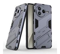 TEYYOS Robuste Housse pour Xiaomi Poco F7 Pro, PC+TPU Ultra Protection Coque Rugged Armor Bumper Case Cover avec Support Invisible - Gris