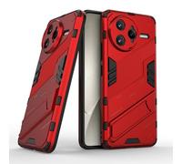 TEYYOS Robuste Housse pour Xiaomi Poco F7 Ultra, PC+TPU Ultra Protection Coque Rugged Armor Bumper Case Cover avec Support Invisible - Rouge