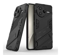 TEYYOS Robuste Housse pour Xiaomi Poco F7 Ultra, PC+TPU Ultra Protection Coque Rugged Armor Bumper Case Cover avec Support Invisible - Noir