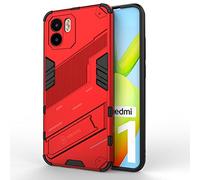 TEYYOS Robuste Housse pour Xiaomi Redmi A1, PC+TPU Ultra Protection Coque Rugged Armor Bumper Case Cover avec Support Invisible - Rouge