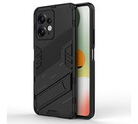 TEYYOS Robuste Housse pour Xiaomi Redmi Note 12 4G, PC+TPU Ultra Protection Coque Rugged Armor Bumper Case Cover avec Support Invisible - Noir