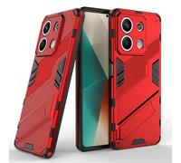 TEYYOS Robuste Housse pour Xiaomi Redmi Note 13 5G, PC+TPU Ultra Protection Coque Rugged Armor Bumper Case Cover avec Support Invisible - Rouge