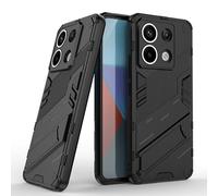 TEYYOS Robuste Housse pour Xiaomi Redmi Note 13 Pro 5G, PC+TPU Ultra Protection Coque Rugged Armor Bumper Case Cover avec Support Invisible - Noir