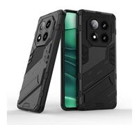 TEYYOS Robuste Housse pour Xiaomi Redmi Note 14 Pro 5G/Poco X7 5G, PC+TPU Ultra Protection Coque Rugged Armor Bumper Case Cover avec Support Invisible - Noir