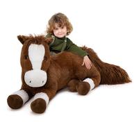 Tezituor Grand animal en peluche géant réaliste de 120 cm, grand cheval en peluche pour garçons et filles, chocolat