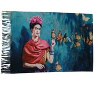 TF Écharpe viscose double impression Frida Kahlo Khalo cadeau femme art mode étole foulard, Multicolore, Taille unique