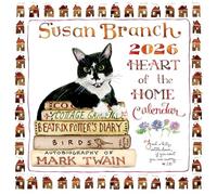 TF Publishing Calendrier mural 2026 Susan Branch - Grandes grilles pour rendez-vous et planification - Calendrier mural mensuel vertical 2026 avec papier mat de qualité supérieure pour l'organisation