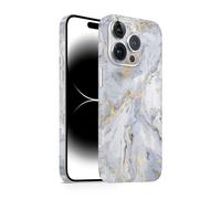 TF Skins Skin pour iPhone 15 Pro Max, film de protection 360°, ultra fin et résistant (doré marbre)