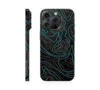 TF Skins Skins Compatible avec iPhone 16 Pro, film de protection d'écran complet à 360°, super fin et résistant, film de protection (Topo Cyan mat)