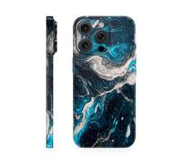 TF Skins Skins Compatible avec iPhone 16 Pro, film de protection d'écran complet à 360°, super fin et résistant, bleu argenté