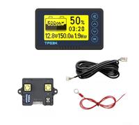 TF03KH Moniteur de batterie RV pour systèmes de batterie au lithium fer phosphate 8 V-120 V avec affichage des données en temps réel et faible consommation hors tension (lumière jaune)