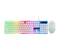 TF230 Clavier de jeu filaire avec rétroéclairage LED USB Plug Play Touches silencieuses Durable Antidérapant Étanche Pour ordinateur portable, PC, Gamers, Bureau Travail