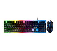 TF230 Clavier de jeu filaire et ensemble RVB LED rétroéclairé USB pour ordinateur portable PC Gamers Sensation mécanique Touches silencieuses antidérapantes confortables Outil de frappe de bureau Plug