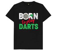 tf6jres Born to Play Darts T Shirt Black M