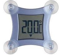 TFA Dostmann Thermomètre de fenêtre numérique Poco, 30.1026, avec ventouses, température extérieure, résistant aux intempéries, avec tendance de température, bleu métallique