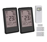 TFA 35.1170.01.Plus Station météo radio-pilotée avec 2 écrans de prévisions météo radio-pilotées et date Affichage de la tendance Capteur extérieur (noir avec piles)