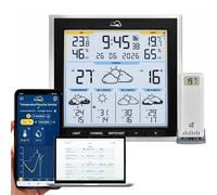 TFA 35.8105 TFA.me ID-08 Station météo sans fil avec symboles météorologiques, indice UV, quantité de pluie, vitesse du vent, direction du vent (Blackline)