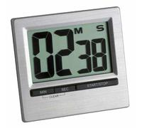 TFA Dostmann Minuteur électronique 38.2013.54 – numérique, fonction mémoire, chronomètre argenté