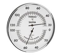 TFA - Thermo-hygromtre de sauna analogique avec anneau mtallique 40.1032 - argent/blanc