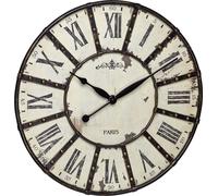 TFA Dostmann Horloge Murale analogique, 60.3039.02, Horloge XXL, Horloge à Engrenages, Vintage, Industrielle, Steampunk, Horloge avec Chiffres Romains, 57cm, Noir, Blanc